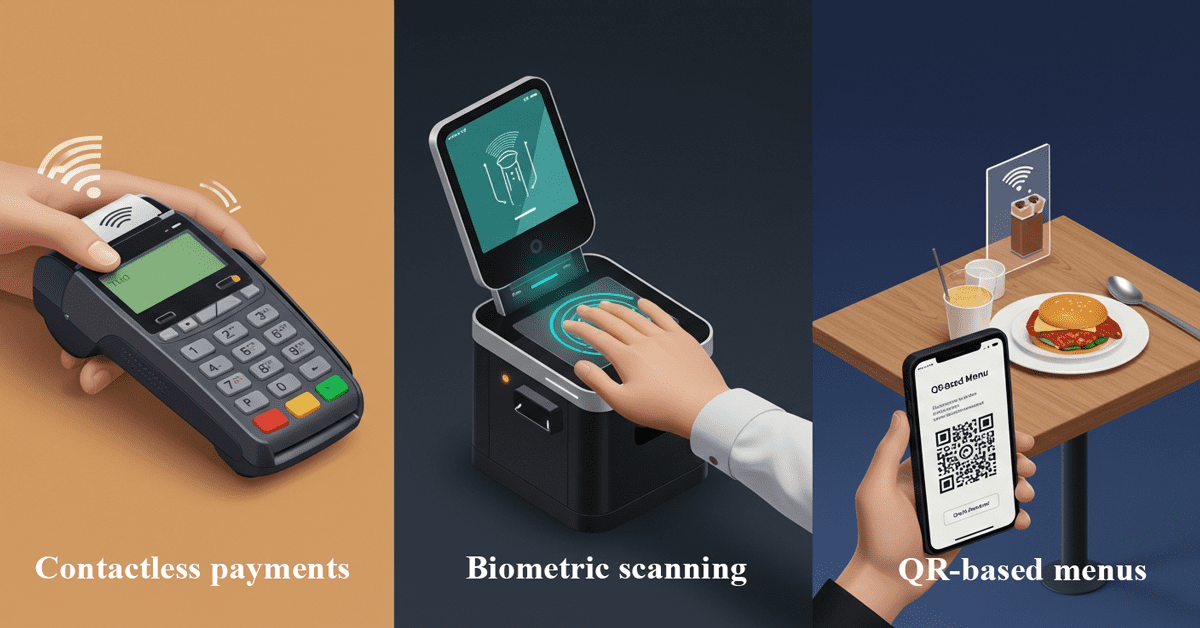 Contactless payments, biometric scanning, and QR-based menus