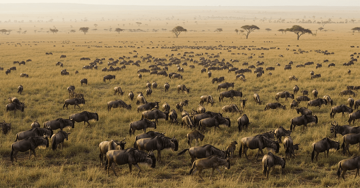 Wildebeest Migration In Serengeti April-June